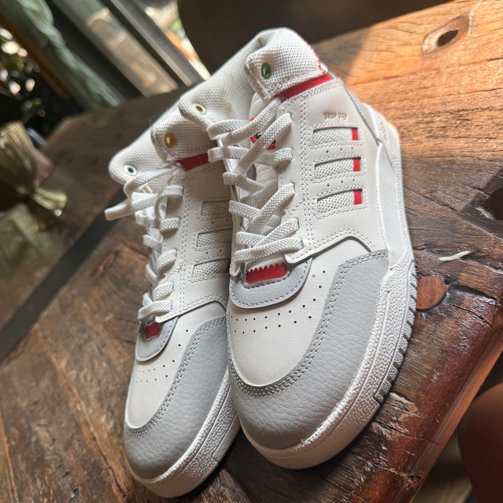 Adidas Kids White and Gray Sneakers